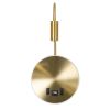 GLOBOSTAR® GOOSE 60885 Μοντέρνο Φωτιστικό Τοίχου - Απλίκα Ξενοδοχείου Reading Light με Φορτιστή USB 3A LED 6W 600lm 36° & 360° AC 220-240V IP20 Φυσικό Λευκό 4500K - CREE XPE & Lumileds SMD Chip & TÜV SÜD Driver - Χρυσό Πλατίνα - Μ15.5 x Π15 x 