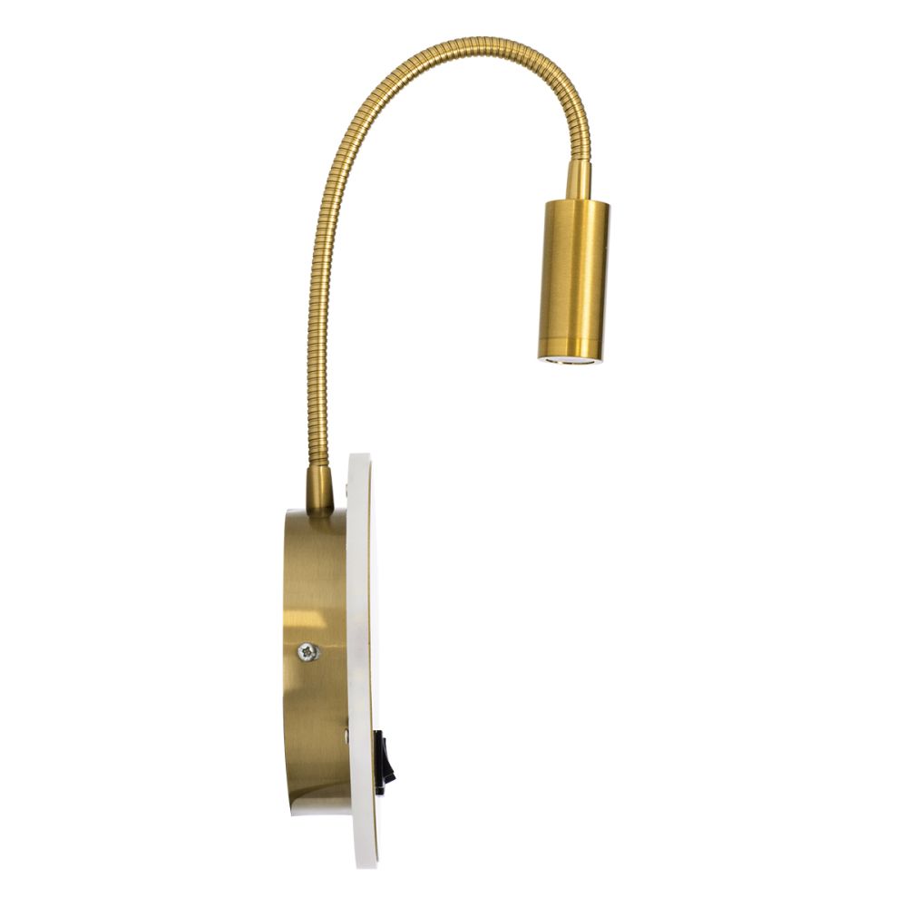 GLOBOSTAR® GOOSE 60885 Μοντέρνο Φωτιστικό Τοίχου - Απλίκα Ξενοδοχείου Reading Light με Φορτιστή USB 3A LED 6W 600lm 36° & 360° AC 220-240V IP20 Φυσικό Λευκό 4500K - CREE XPE & Lumileds SMD Chip & TÜV SÜD Driver - Χρυσό Πλατίνα - Μ15.5 x Π15 x 