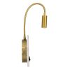 GLOBOSTAR® GOOSE 60885 Μοντέρνο Φωτιστικό Τοίχου - Απλίκα Ξενοδοχείου Reading Light με Φορτιστή USB 3A LED 6W 600lm 36° & 360° AC 220-240V IP20 Φυσικό Λευκό 4500K - CREE XPE & Lumileds SMD Chip & TÜV SÜD Driver - Χρυσό Πλατίνα - Μ15.5 x Π15 x 