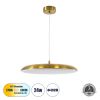 GLOBOSTAR® BARON 60887 Μοντέρνο Κρεμαστό Φωτιστικό Οροφής LED 24W 2880lm 120° AC 220-240V IP20 Ρυθμιζόμενο Λευκό CCT με On/Off 2700K/4500K/6000K - Lumileds SMD Chip - Χρυσό - Μ40 x Π40 x Υ10cm - 3 Χρόνια Εγγύηση