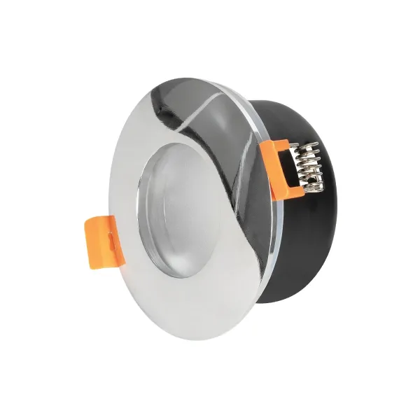 GLOBOSTAR® KAPA 60890 Χωνευτή Βάση για Σποτ MR16 με Ντουί GU10/GU5.3 Αδιάβροχο IP65 - Νίκελ Βούρτσας & Λευκό - Μ8.5 x Π8.5 x Υ4.2cm / Q7.5cm