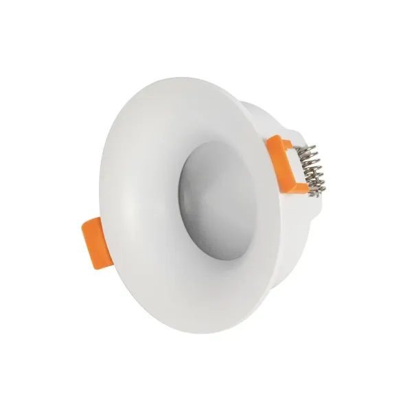 kelvo® LAMDA 60894 Χωνευτό Φωτιστικό Downlight Σποτ Μπάνιου για Λάμπα MR16 με Ντουί 1 x GU10 AC 220-240V Αδιάβροχο IP65 - Λευκό Ματ - Μ8.5 x Π8.5 x Υ3.5cm / Q7.5cm