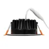 GLOBOSTAR® WATERA 60897 Χωνευτό Downlight Σποτ Panel Μπάνιου & WC LED 12W 1500lm 120° AC 220-240V Αδιάβροχο IP54 Ρυθμιζόμενο Λευκό CCT με Διακόπτη στο Σώμα 2700K/4500K/6000K Dimmable - Lumileds SMD Chip & TÜV SÜD Driver - Μαύρο Ματ - Μ10.8 x Π10.8