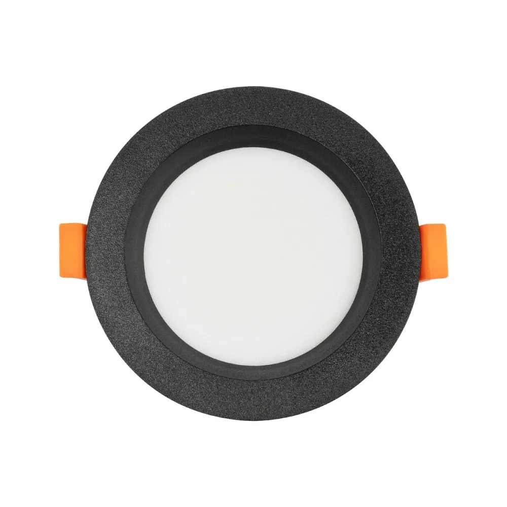 GLOBOSTAR® WATERA 60897 Χωνευτό Downlight Σποτ Panel Μπάνιου & WC LED 12W 1500lm 120° AC 220-240V Αδιάβροχο IP54 Ρυθμιζόμενο Λευκό CCT με Διακόπτη στο Σώμα 2700K/4500K/6000K Dimmable - Lumileds SMD Chip & TÜV SÜD Driver - Μαύρο Ματ - Μ10.8 x Π10.8