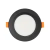 GLOBOSTAR® WATERA 60897 Χωνευτό Downlight Σποτ Panel Μπάνιου & WC LED 12W 1500lm 120° AC 220-240V Αδιάβροχο IP54 Ρυθμιζόμενο Λευκό CCT με Διακόπτη στο Σώμα 2700K/4500K/6000K Dimmable - Lumileds SMD Chip & TÜV SÜD Driver - Μαύρο Ματ - Μ10.8 x Π10.8