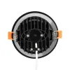 GLOBOSTAR® WATERA 60897 Χωνευτό Downlight Σποτ Panel Μπάνιου & WC LED 12W 1500lm 120° AC 220-240V Αδιάβροχο IP54 Ρυθμιζόμενο Λευκό CCT με Διακόπτη στο Σώμα 2700K/4500K/6000K Dimmable - Lumileds SMD Chip & TÜV SÜD Driver - Μαύρο Ματ - Μ10.8 x Π10.8
