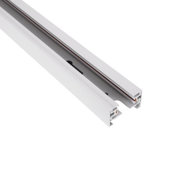 GLOBOSTAR® EUROTRACK-1PH 60902 Μονοφασική Ράγα 2 Καλωδίων 1L+1N για Σύστημα Ράγας Eurotrack-1PH AC 220-240V IP20 - Λευκό Ματ - Μ100 x Π3.6 x Υ2cm