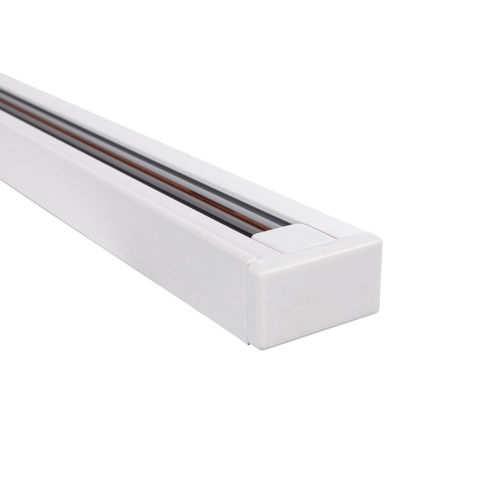 GLOBOSTAR® EUROTRACK-1PH 60902 Μονοφασική Ράγα 2 Καλωδίων 1L+1N για Σύστημα Ράγας Eurotrack-1PH AC 220-240V IP20 - Λευκό Ματ - Μ100 x Π3.6 x Υ2cm
