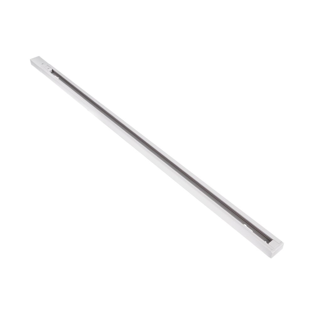 GLOBOSTAR® EUROTRACK-1PH 60902 Μονοφασική Ράγα 2 Καλωδίων 1L+1N για Σύστημα Ράγας Eurotrack-1PH AC 220-240V IP20 - Λευκό Ματ - Μ100 x Π3.6 x Υ2cm