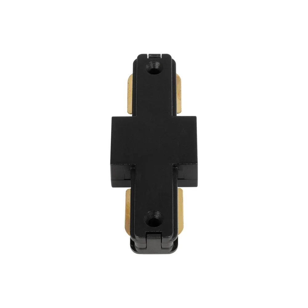GLOBOSTAR® EUROTRACK-1PH 60903 Μονοφασικός Σύνδεσμος I Επέκτασης Ράγας 2 Καλωδίων 1L+1N για Σύστημα Ράγας Eurotrack-1PH AC 220-240V IP20 - Μαύρο Ματ - Μ9.3 x Π3.5 x Υ1.6cm
