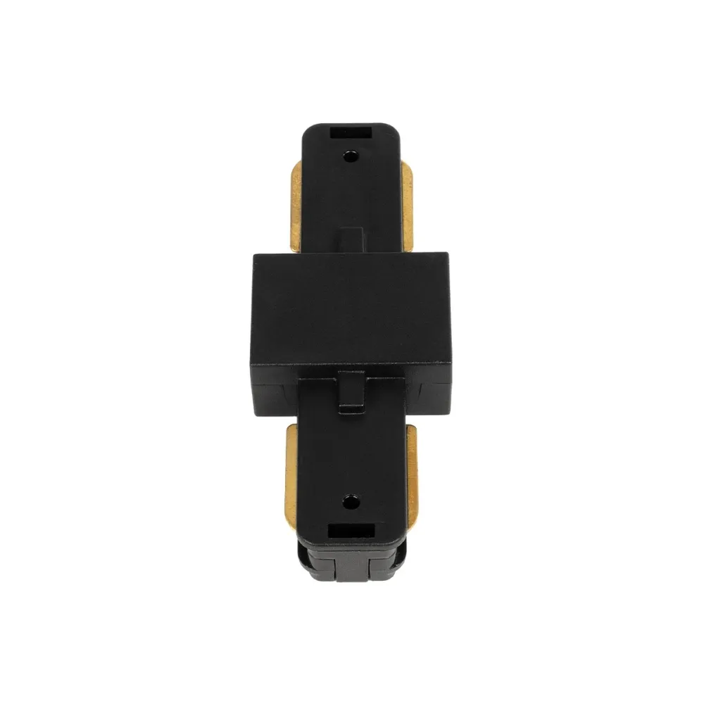 GLOBOSTAR® EUROTRACK-1PH 60903 Μονοφασικός Σύνδεσμος I Επέκτασης Ράγας 2 Καλωδίων 1L+1N για Σύστημα Ράγας Eurotrack-1PH AC 220-240V IP20 - Μαύρο Ματ - Μ9.3 x Π3.5 x Υ1.6cm