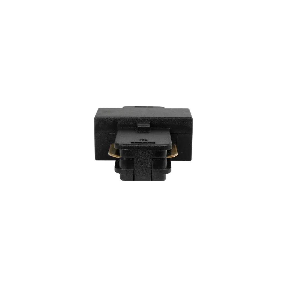 GLOBOSTAR® EUROTRACK-1PH 60903 Μονοφασικός Σύνδεσμος I Επέκτασης Ράγας 2 Καλωδίων 1L+1N για Σύστημα Ράγας Eurotrack-1PH AC 220-240V IP20 - Μαύρο Ματ - Μ9.3 x Π3.5 x Υ1.6cm