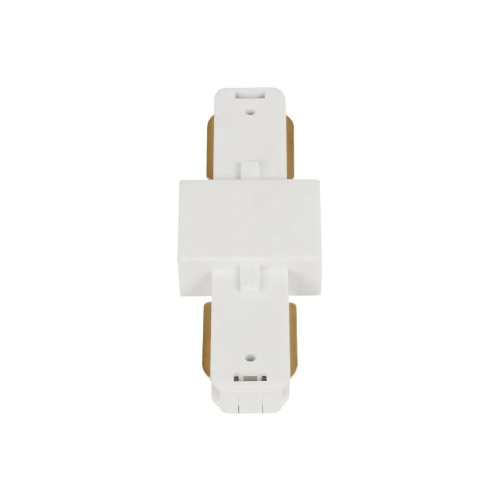 GLOBOSTAR® EUROTRACK-1PH 60904 Μονοφασικός Σύνδεσμος Ι Επέκτασης Ράγας 2 Καλωδίων 1L+1N για Σύστημα Ράγας Eurotrack-1PH AC 220-240V IP20 - Λευκό Ματ - Μ9.3 x Π3.5 x Υ1.6cm