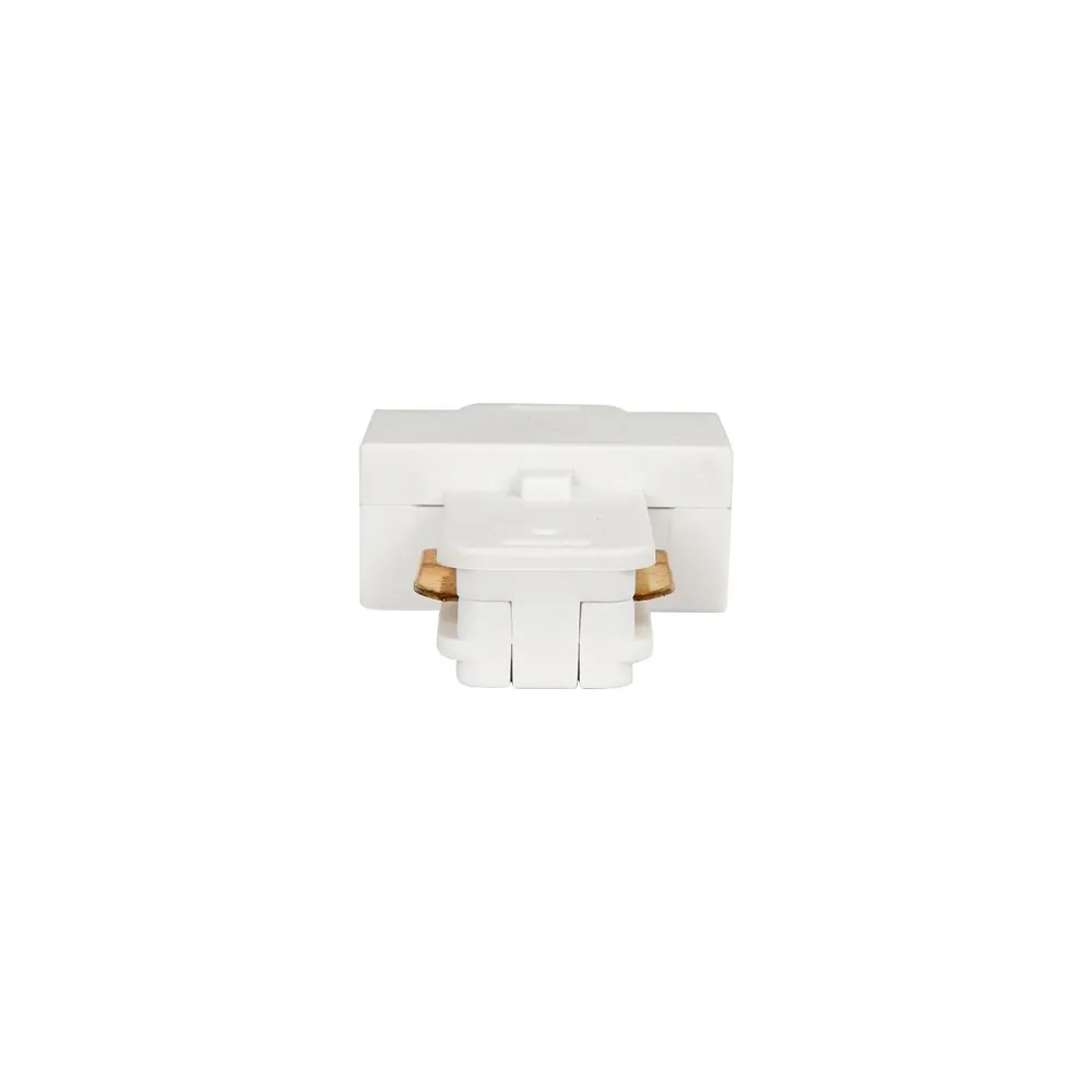 GLOBOSTAR® EUROTRACK-1PH 60904 Μονοφασικός Σύνδεσμος Ι Επέκτασης Ράγας 2 Καλωδίων 1L+1N για Σύστημα Ράγας Eurotrack-1PH AC 220-240V IP20 - Λευκό Ματ - Μ9.3 x Π3.5 x Υ1.6cm