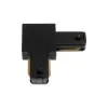 GLOBOSTAR® EUROTRACK-1PH 60905 Μονοφασικός Σύνδεσμος Γ Ράγας 2 Καλωδίων 1L+1N για Σύστημα Ράγας Eurotrack-1PH AC 220-240V IP20 - Μαύρο Ματ - Μ6.5 x Π6.5 x Υ1.6cm