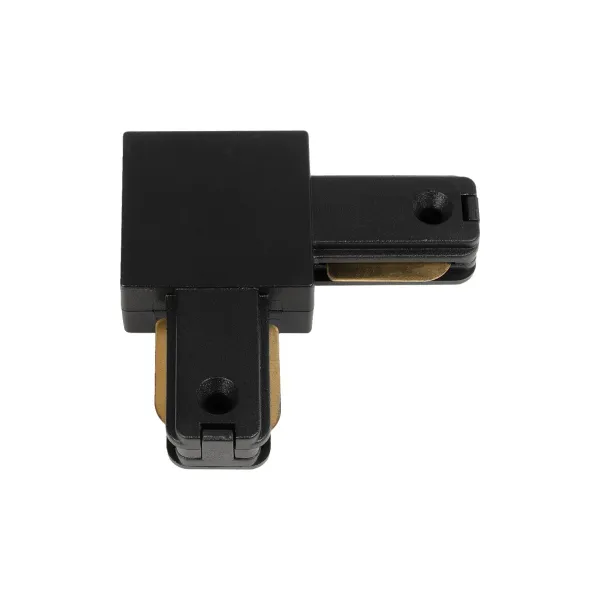 GLOBOSTAR® EUROTRACK-1PH 60905 Μονοφασικός Σύνδεσμος Γ Ράγας 2 Καλωδίων 1L+1N για Σύστημα Ράγας Eurotrack-1PH AC 220-240V IP20 - Μαύρο Ματ - Μ6.5 x Π6.5 x Υ1.6cm