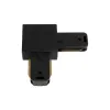 GLOBOSTAR® EUROTRACK-1PH 60905 Μονοφασικός Σύνδεσμος Γ Ράγας 2 Καλωδίων 1L+1N για Σύστημα Ράγας Eurotrack-1PH AC 220-240V IP20 - Μαύρο Ματ - Μ6.5 x Π6.5 x Υ1.6cm