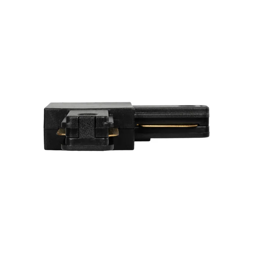 GLOBOSTAR® EUROTRACK-1PH 60905 Μονοφασικός Σύνδεσμος Γ Ράγας 2 Καλωδίων 1L+1N για Σύστημα Ράγας Eurotrack-1PH AC 220-240V IP20 - Μαύρο Ματ - Μ6.5 x Π6.5 x Υ1.6cm