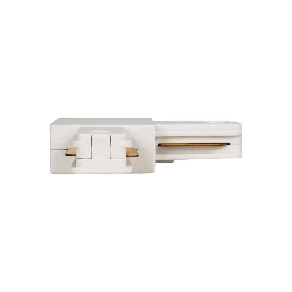 GLOBOSTAR® EUROTRACK-1PH 60906 Μονοφασικός Σύνδεσμος Γ Ράγας 2 Καλωδίων 1L+1N για Σύστημα Ράγας Eurotrack-1PH AC 220-240V IP20 - Λευκό Ματ - Μ6.5 x Π6.5 x Υ1.6cm