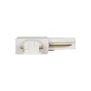 GLOBOSTAR® EUROTRACK-1PH 60906 Μονοφασικός Σύνδεσμος Γ Ράγας 2 Καλωδίων 1L+1N για Σύστημα Ράγας Eurotrack-1PH AC 220-240V IP20 - Λευκό Ματ - Μ6.5 x Π6.5 x Υ1.6cm