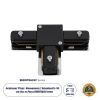 GloboStar® 2L-EUROTRACK 60907 Αντάπτορας Τ(Ταφ) - Μονοφασικός 2 Καλωδίων για όλες τις Ράγες EUROTRACK AC 220-240V IP20 Μ10.7 x Π7 x Υ1.5cm - EUROTRACK® System 1L+1N - Θερμοπλαστικό - Μαύρο - 5 Χρόνια Εγγύηση