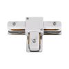 GloboStar® 2L-EUROTRACK 60908 Αντάπτορας Τ(Ταφ) - Μονοφασικός 2 Καλωδίων για όλες τις Ράγες EUROTRACK AC 220-240V IP20 Μ10.7 x Π7 x Υ1.5cm - EUROTRACK® System 1L+1N - Θερμοπλαστικό - Λευκό - 5 Χρόνια Εγγύηση