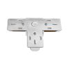 GloboStar® 2L-EUROTRACK 60908 Αντάπτορας Τ(Ταφ) - Μονοφασικός 2 Καλωδίων για όλες τις Ράγες EUROTRACK AC 220-240V IP20 Μ10.7 x Π7 x Υ1.5cm - EUROTRACK® System 1L+1N - Θερμοπλαστικό - Λευκό - 5 Χρόνια Εγγύηση
