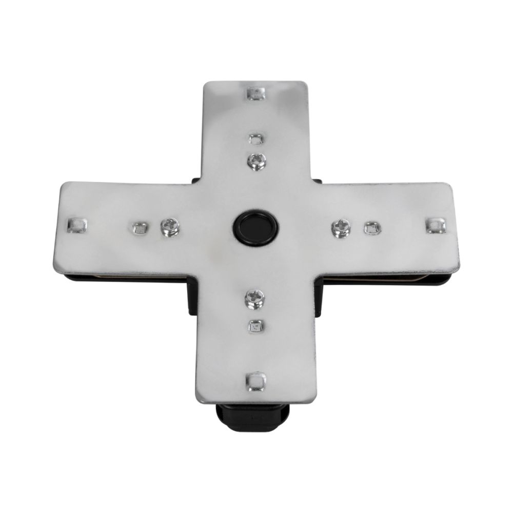 GloboStar® 2L-EUROTRACK 60909 Αντάπτορας +(Σταυρός) - Μονοφασικός 2 Καλωδίων για όλες τις Ράγες EUROTRACK AC 220-240V IP20 Μ10.7 x Π10.7 x Υ1.5cm - EUROTRACK® System 1L+1N - Θερμοπλαστικό - Μαύρο - 5 Χρόνια Εγγύηση