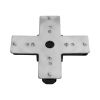 GloboStar® 2L-EUROTRACK 60909 Αντάπτορας +(Σταυρός) - Μονοφασικός 2 Καλωδίων για όλες τις Ράγες EUROTRACK AC 220-240V IP20 Μ10.7 x Π10.7 x Υ1.5cm - EUROTRACK® System 1L+1N - Θερμοπλαστικό - Μαύρο - 5 Χρόνια Εγγύηση