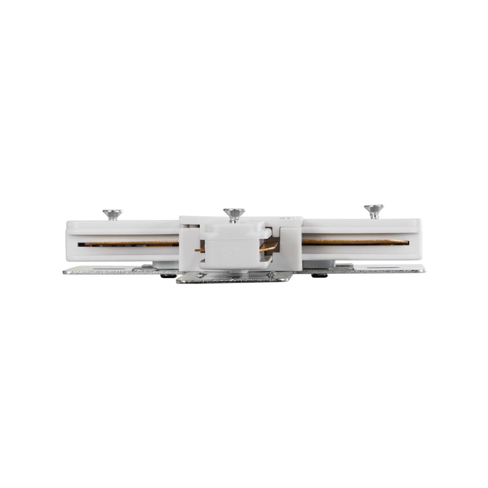 GloboStar® 2L-EUROTRACK 60910 Αντάπτορας +(Σταυρός) - Μονοφασικός 2 Καλωδίων για όλες τις Ράγες EUROTRACK AC 220-240V IP20 Μ10.7 x Π10.7 x Υ1.5cm - EUROTRACK® System 1L+1N - Θερμοπλαστικό - Λευκό - 5 Χρόνια Εγγύηση