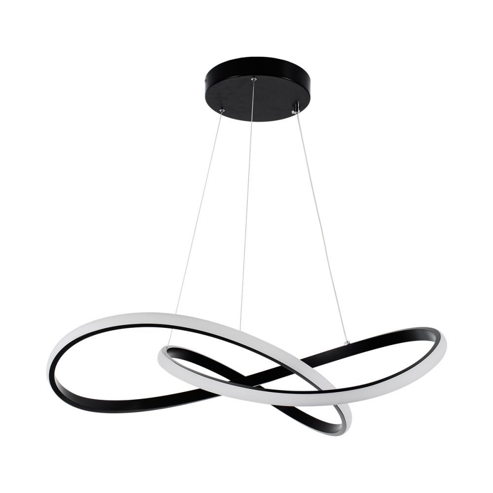 GLOBOSTAR® DEXTER 60913 Μοντέρνο Κρεμαστό Φωτιστικό Οροφής LED 90W 10080lm 300° AC 220-240V IP20 Ρυθμιζόμενο Λευκό CCT με Χειριστήριο από 2700K έως 6000K Dimmable - Lumileds SMD Chip - Μαύρο Ματ - Μ73 x Π73 x Υ16cm - 3 Χρόνια Εγγύηση