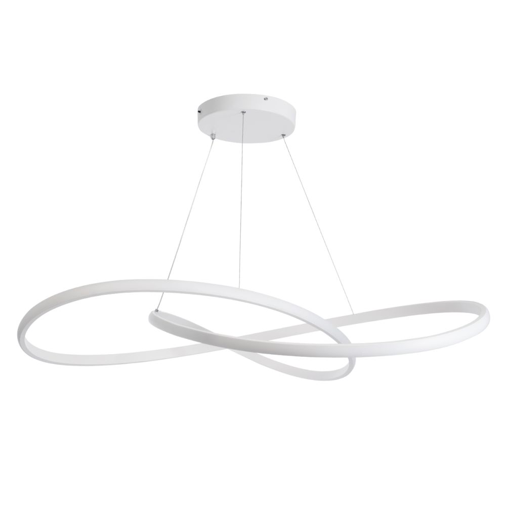 GLOBOSTAR® DEXTER 60918 Μοντέρνο Κρεμαστό Φωτιστικό Οροφής LED 120W 13440lm 300° AC 220-240V IP20 Ρυθμιζόμενο Λευκό CCT με Χειριστήριο από 2700K έως 6000K Dimmable - Lumileds SMD Chip - Λευκό Ματ - Μ103 x Π103 x Υ22cm - 3 Χρόνια Εγγύηση