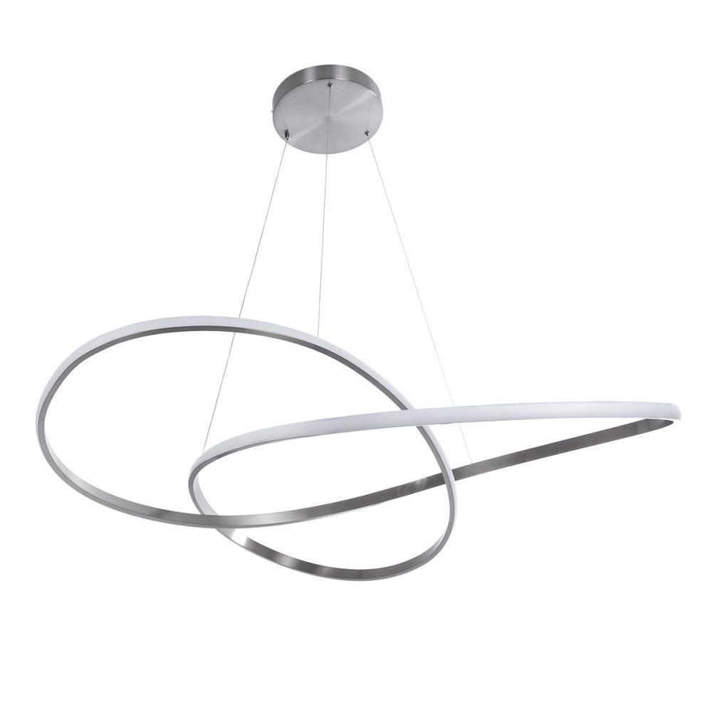 GLOBOSTAR® DEXTER 60919 Μοντέρνο Κρεμαστό Φωτιστικό Οροφής LED 120W 13440lm 300° AC 220-240V IP20 Ρυθμιζόμενο Λευκό CCT με Χειριστήριο από 2700K έως 6000K Dimmable - Lumileds SMD Chip - Νίκελ Βούρτσας - Μ103 x Π103 x Υ30cm - 3 Χρόνια Εγγύηση
