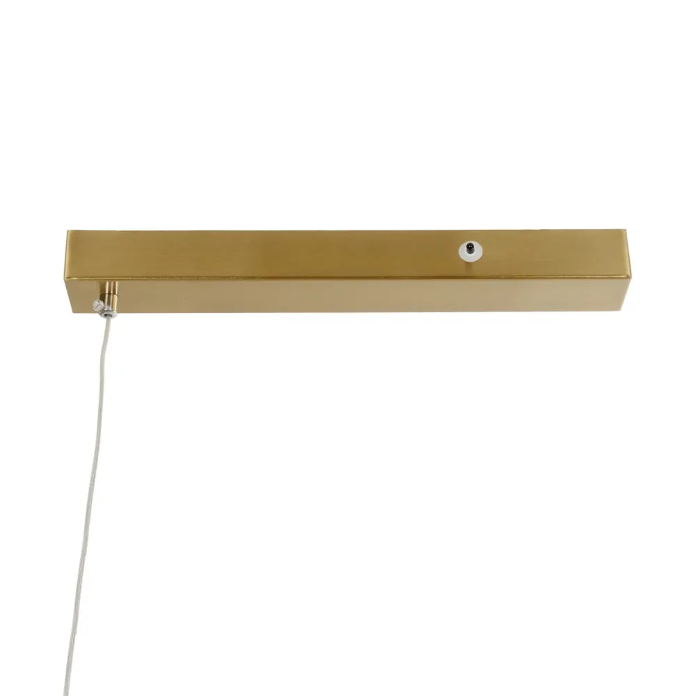 GLOBOSTAR® LINARIA 60923 Μοντέρνο Κρεμαστό Φωτιστικό Οροφής LED 36W 4150lm 180° AC 220-240V IP20 Ρυθμιζόμενο Λευκό CCT με Χειριστήριο από 2700K έως 6000K Dimmable - Lumileds SMD Chip - Χρυσό - Μ120 x Π2 x Υ10cm - 3 Χρόνια Εγγύηση