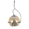 GLOBOSTAR® GLASSO 60927 Μοντέρνο Κρεμαστό Φωτιστικό Οροφής με Ντουί 1 x E27 AC 220-240V IP20 - Ασημί & Μελί - Μ27 x Π27 x Υ52cm
