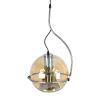 GLOBOSTAR® GLASSO 60927 Μοντέρνο Κρεμαστό Φωτιστικό Οροφής με Ντουί 1 x E27 AC 220-240V IP20 - Ασημί & Μελί - Μ27 x Π27 x Υ52cm