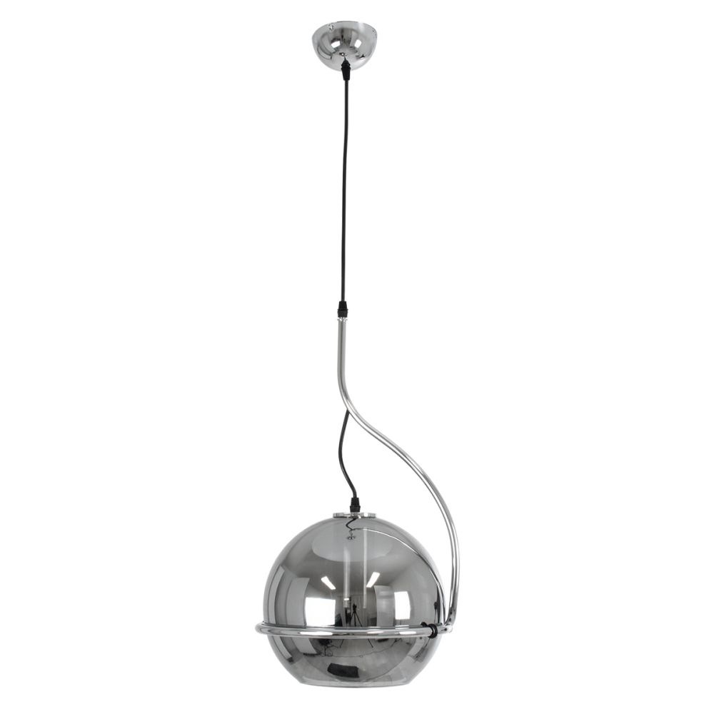 GLOBOSTAR® GLASSO 60928 Μοντέρνο Κρεμαστό Φωτιστικό Οροφής με Ντουί 1 x E27 AC 220-240V IP20 - Ασημί - Μ27 x Π27 x Υ52cm