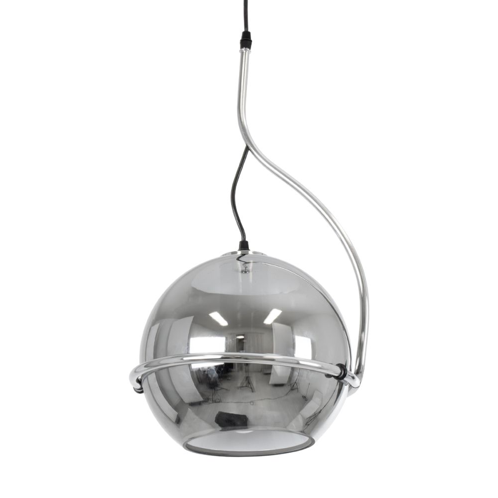 GLOBOSTAR® GLASSO 60928 Μοντέρνο Κρεμαστό Φωτιστικό Οροφής με Ντουί 1 x E27 AC 220-240V IP20 - Ασημί - Μ27 x Π27 x Υ52cm