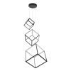 GLOBOSTAR® KIBOO-TRIO 60931 Μοντέρνο Κρεμαστό Φωτιστικό Οροφής LED 90W 10350lm 360° AC 220-240V IP20 Ρυθμιζόμενο Λευκό CCT με Χειριστήριο από 2700K έως 6000K Dimmable - Lumileds SMD Chip - Μαύρο Ματ - Μ60 x Π60 x Υ80cm - 3 Χρόνια Εγγύηση