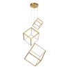 GLOBOSTAR® KIBOO-TRIO 60932 Μοντέρνο Κρεμαστό Φωτιστικό Οροφής LED 90W 10350lm 360° AC 220-240V IP20 Ρυθμιζόμενο Λευκό CCT με Χειριστήριο από 2700K έως 6000K Dimmable - Lumileds SMD Chip - Χρυσό - Μ60 x Π60 x Υ80cm - 3 Χρόνια Εγγύηση