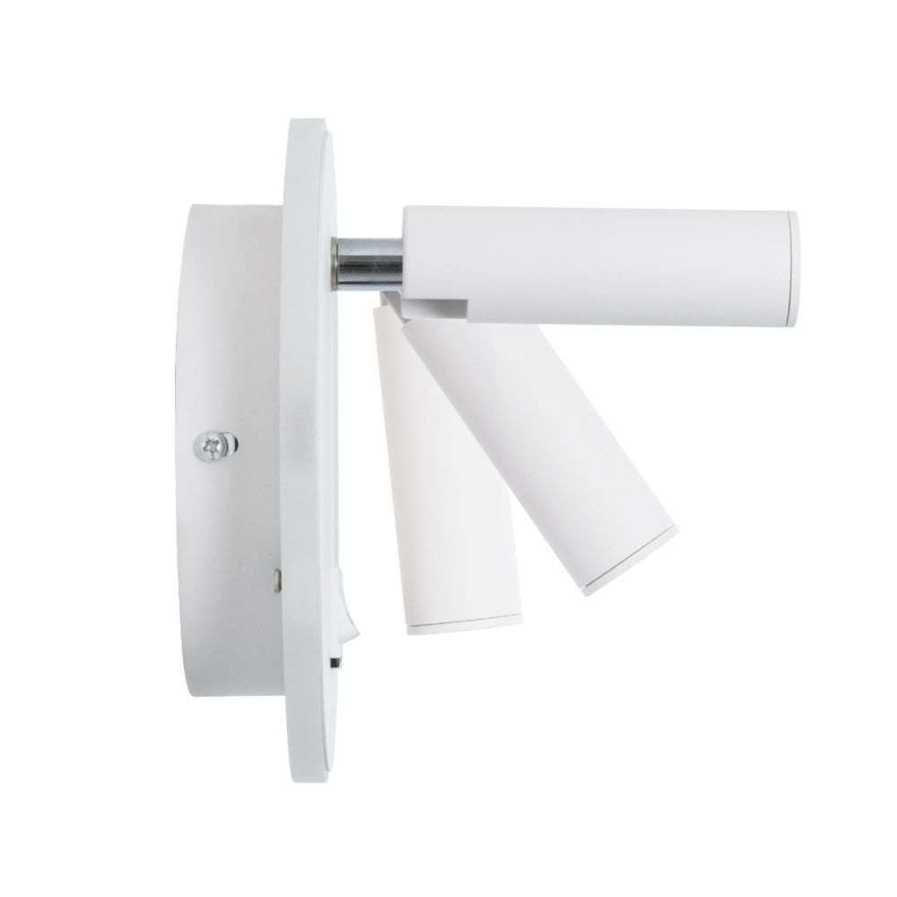 GLOBOSTAR® LADY-R 60939 Μοντέρνο Φωτιστικό Τοίχου - Απλίκα Ξενοδοχείου Reading Light με Φορτιστή USB 3A LED 6W 600lm 36° & 360° AC 220-240V IP20 Φυσικό Λευκό 4500K - Bridgelux COB & TÜV SÜD Driver - Λευκό Ματ - Μ15 x Π15 x Υ17cm - 3 Χρόνια Εγγύηση
