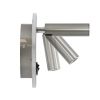 GLOBOSTAR® LADY-R 60941 Μοντέρνο Φωτιστικό Τοίχου - Απλίκα Ξενοδοχείου Reading Light με Φορτιστή USB 3A LED 6W 600lm 36° & 360° AC 220-240V IP20 Φυσικό Λευκό 4500K - Bridgelux COB Chip & TÜV SÜD Driver - Νίκελ Βούρτσας - Μ15 x Π15 x Υ17cm - 3 Χρόν