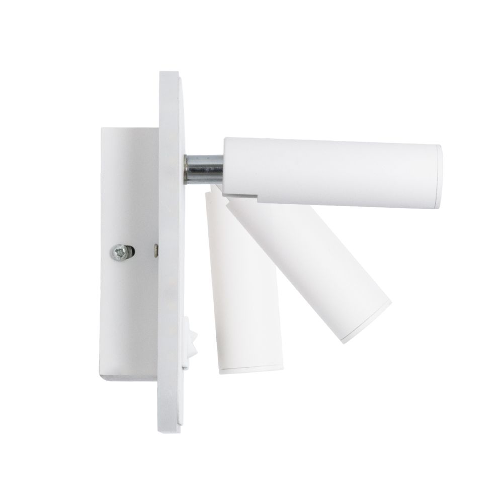 GLOBOSTAR® LADY-S 60943 Μοντέρνο Φωτιστικό Τοίχου - Απλίκα Ξενοδοχείου Reading Light με Φορτιστή USB 3A LED 6W 600lm 36° & 360° AC 220-240V IP20 Φυσικό Λευκό 4500K - Bridgelux COB Chip & TÜV SÜD Driver - Λευκό Ματ - Μ15 x Π15 x Υ7cm - 3 Χρόνια Εγγ