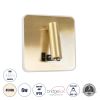 GLOBOSTAR® LADY-S 60944 Μοντέρνο Φωτιστικό Τοίχου - Απλίκα Ξενοδοχείου Reading Light με Φορτιστή USB 3A LED 6W 600lm 36° & 360° AC 220-240V IP20 Φυσικό Λευκό 4500K - Bridgelux COB Chip & TÜV SÜD Driver - Χρυσό Πλατίνα - Μ15 x Π15 x Υ7cm - 3 Χρόνια