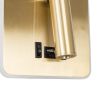 GLOBOSTAR® LADY-S 60944 Μοντέρνο Φωτιστικό Τοίχου - Απλίκα Ξενοδοχείου Reading Light με Φορτιστή USB 3A LED 6W 600lm 36° & 360° AC 220-240V IP20 Φυσικό Λευκό 4500K - Bridgelux COB Chip & TÜV SÜD Driver - Χρυσό Πλατίνα - Μ15 x Π15 x Υ7cm - 3 Χρόνια
