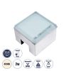 GLOBOSTAR® CYBOLITHOS 60947 Χωνευτό Αρχιτεκτονικο Φωτιστικό Σποτ Δαπέδου LED 2W 230lm 120° DC 24V Αδιάβροχο IP68 IK06 Φυσικό Λευκό 4500K Dimmable - Bridgelux SMD Chip - Γαλακτερό Tempered Glass & Ανοξείδωτο Ατσάλι SS316 - Μ10 x Π10x Υ8cm / Q10 x 10cm 