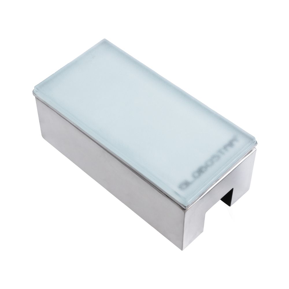 GLOBOSTAR® CYBOLITHOS 60951 Χωνευτό Αρχιτεκτονικο Φωτιστικό Σποτ Δαπέδου LED 4W 480lm 120° DC 24V Αδιάβροχο IP68 IK06 Ψυχρό Λευκό 6000K Dimmable - Bridgelux SMD Chip - Γαλακτερό Tempered Glass & Ανοξείδωτο Ατσάλι SS316 - Μ20 x Π10x Υ8cm / Q20 x 10cm -