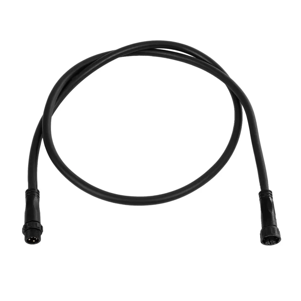 GLOBOSTAR® CONNECTOR 60958 5 Pin Καλώδιο/Επέκταση Ι 1 Μέτρου με Είσοδο 1 x Αρσενικό Βύσμα & Έξοδο 1 x Θηλυκό Βύσμα Αδιάβροχο IP68 - Μαύρο - Μ100 x Π1.6 x Υ1.6cm