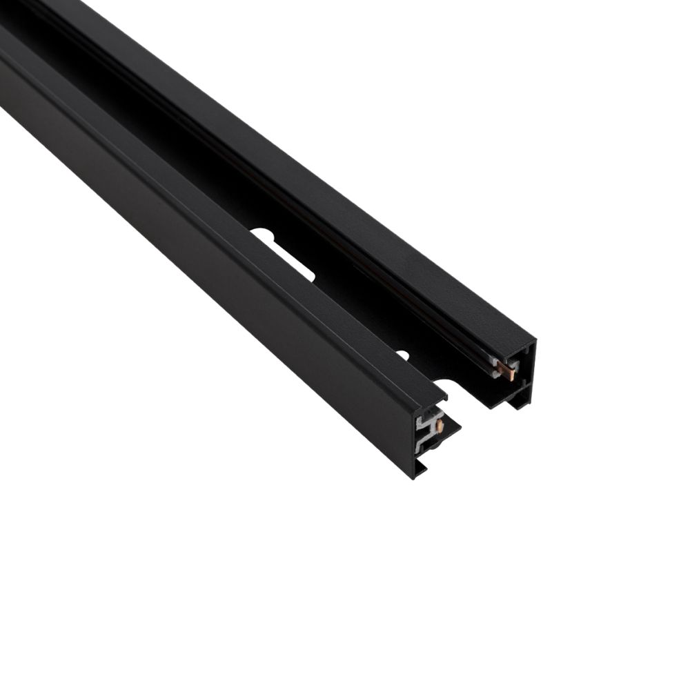 GLOBOSTAR® EUROTRACK-1PH 60984-3M Μονοφασική Ράγα 2 Καλωδίων 1L+1N για Σύστημα Ράγας Eurotrack 1PH AC 220-240V IP20 - Μαύρο Ματ - Μ300 x Π3.6 x Υ2cm