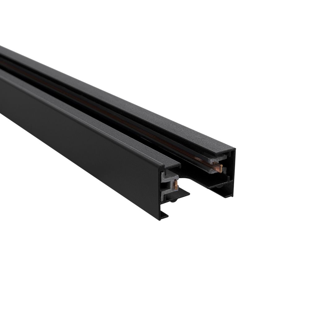 GLOBOSTAR® EUROTRACK-1PH 60984-3M Μονοφασική Ράγα 2 Καλωδίων 1L+1N για Σύστημα Ράγας Eurotrack 1PH AC 220-240V IP20 - Μαύρο Ματ - Μ300 x Π3.6 x Υ2cm